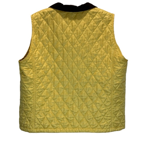 Barbour Quilted Yellow Vest with Contrast Dark Collar - Picture 2 of 11